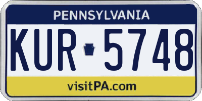 PA license plate KUR5748