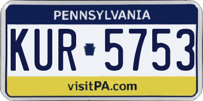 PA license plate KUR5753