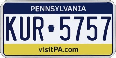 PA license plate KUR5757
