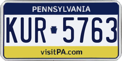 PA license plate KUR5763