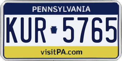 PA license plate KUR5765