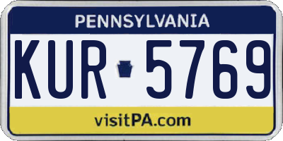 PA license plate KUR5769