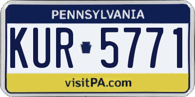 PA license plate KUR5771