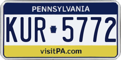 PA license plate KUR5772
