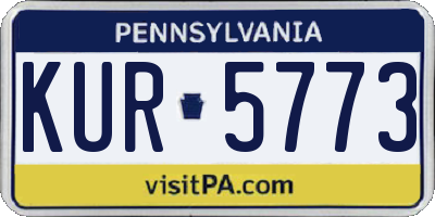 PA license plate KUR5773