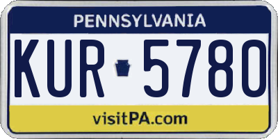 PA license plate KUR5780