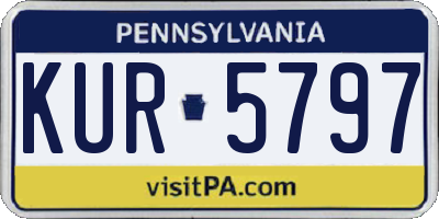 PA license plate KUR5797