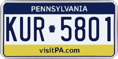 PA license plate KUR5801