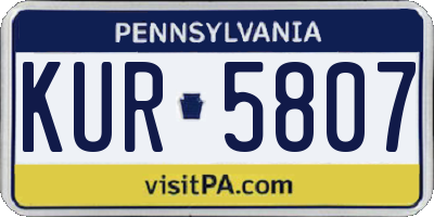 PA license plate KUR5807
