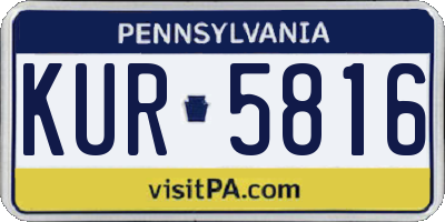 PA license plate KUR5816