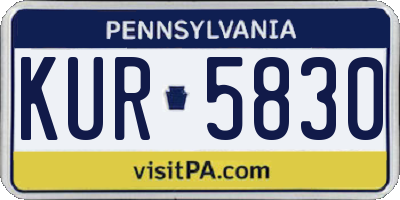PA license plate KUR5830