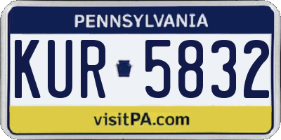 PA license plate KUR5832