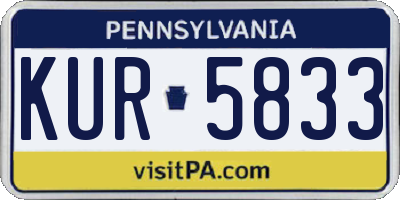 PA license plate KUR5833