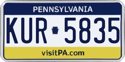 PA license plate KUR5835