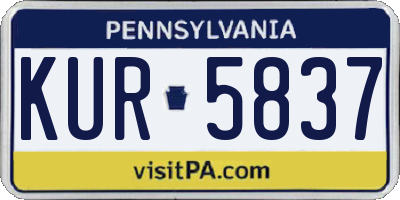PA license plate KUR5837