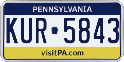 PA license plate KUR5843