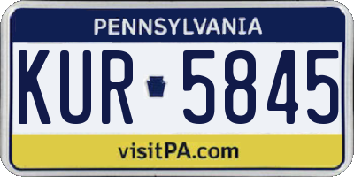 PA license plate KUR5845