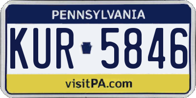 PA license plate KUR5846
