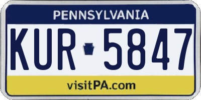 PA license plate KUR5847