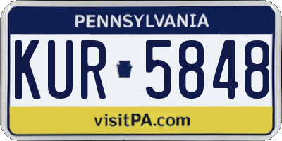 PA license plate KUR5848