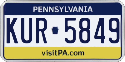 PA license plate KUR5849