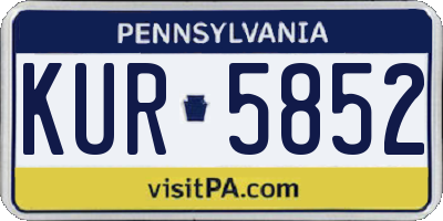 PA license plate KUR5852