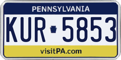 PA license plate KUR5853