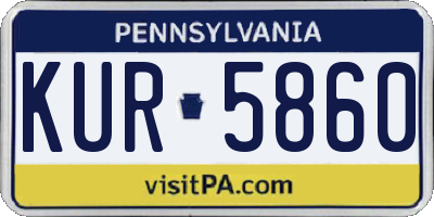 PA license plate KUR5860