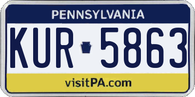 PA license plate KUR5863