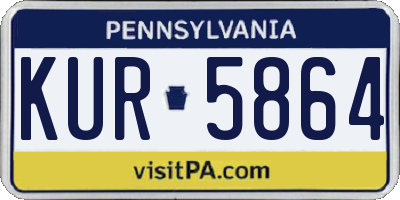 PA license plate KUR5864