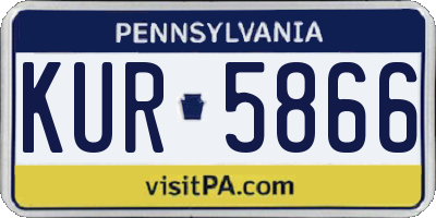 PA license plate KUR5866