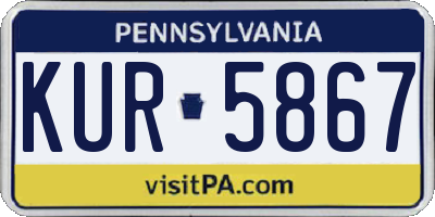 PA license plate KUR5867