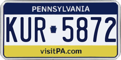 PA license plate KUR5872