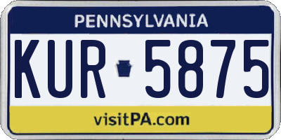 PA license plate KUR5875