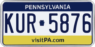 PA license plate KUR5876
