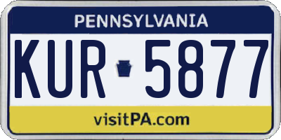 PA license plate KUR5877