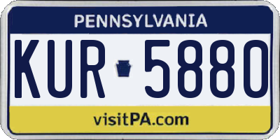 PA license plate KUR5880