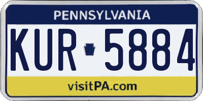 PA license plate KUR5884