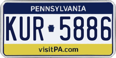 PA license plate KUR5886