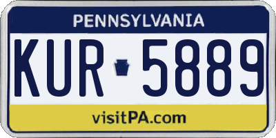 PA license plate KUR5889