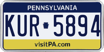 PA license plate KUR5894