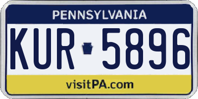 PA license plate KUR5896