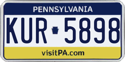 PA license plate KUR5898