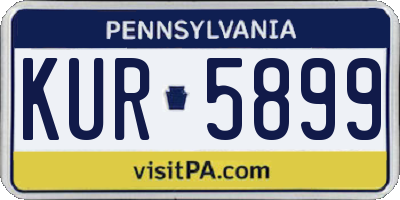 PA license plate KUR5899