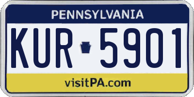 PA license plate KUR5901