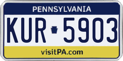 PA license plate KUR5903