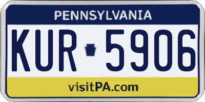 PA license plate KUR5906