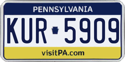 PA license plate KUR5909