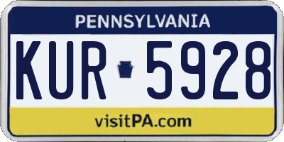 PA license plate KUR5928