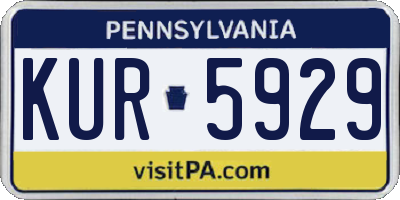 PA license plate KUR5929